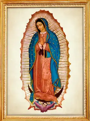 Retablo painting of Our Lady of Guadalupe — back